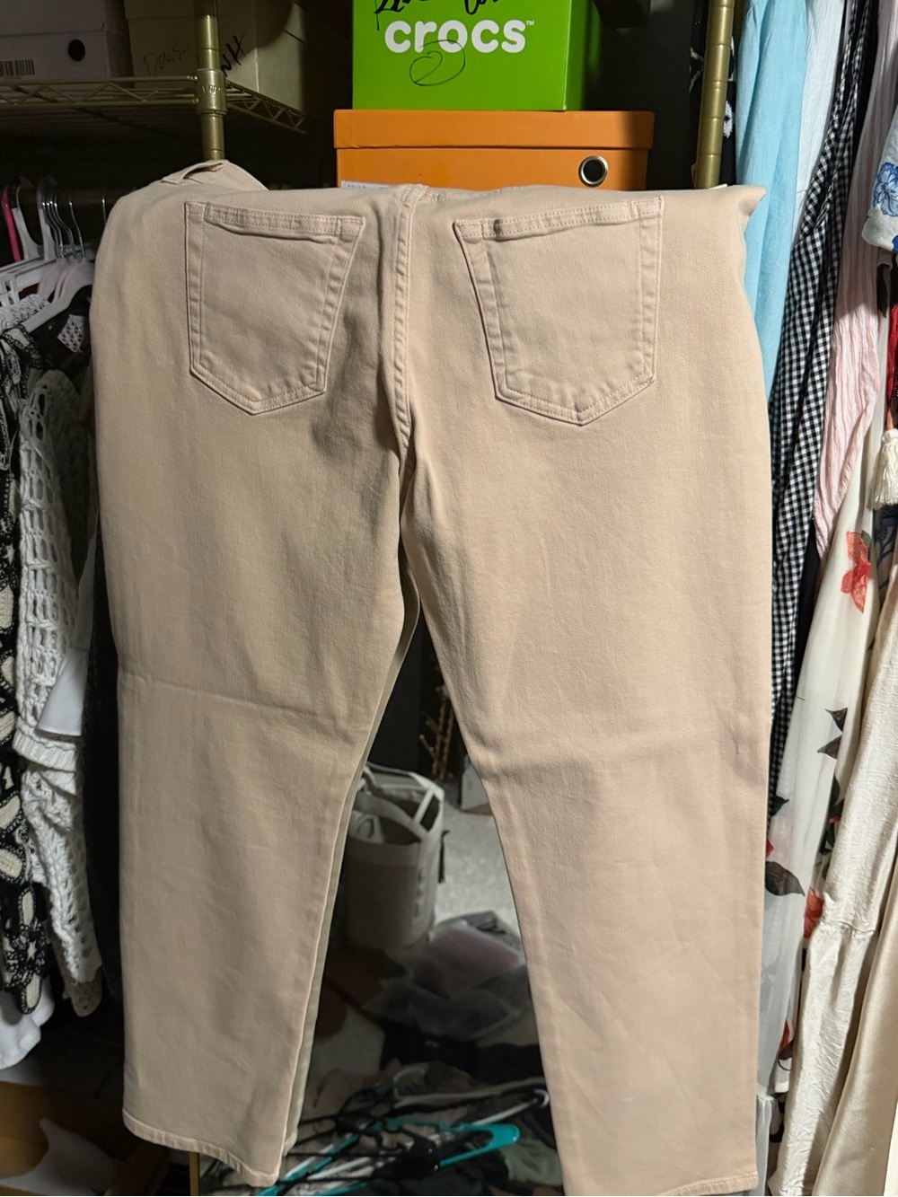 Ag Adriano Goldschmied Women's Cropped Jeans in Light Beige